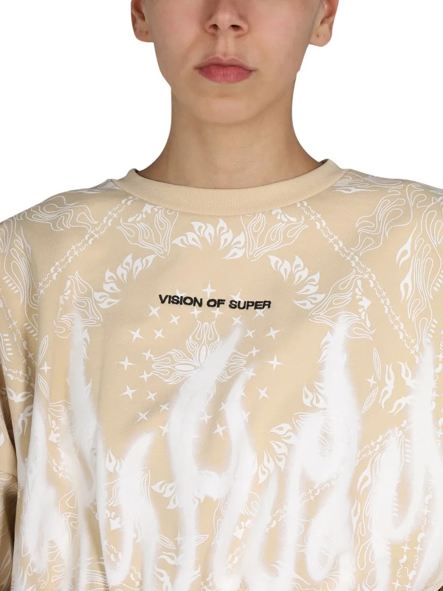 Sweatshirt With Bandana And Flame Print