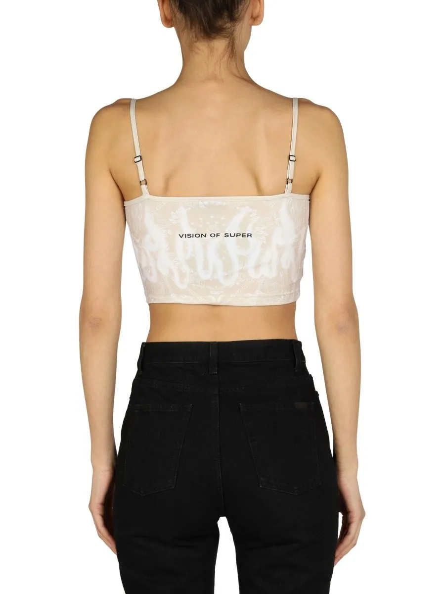 Cropped Top With Flame Print
