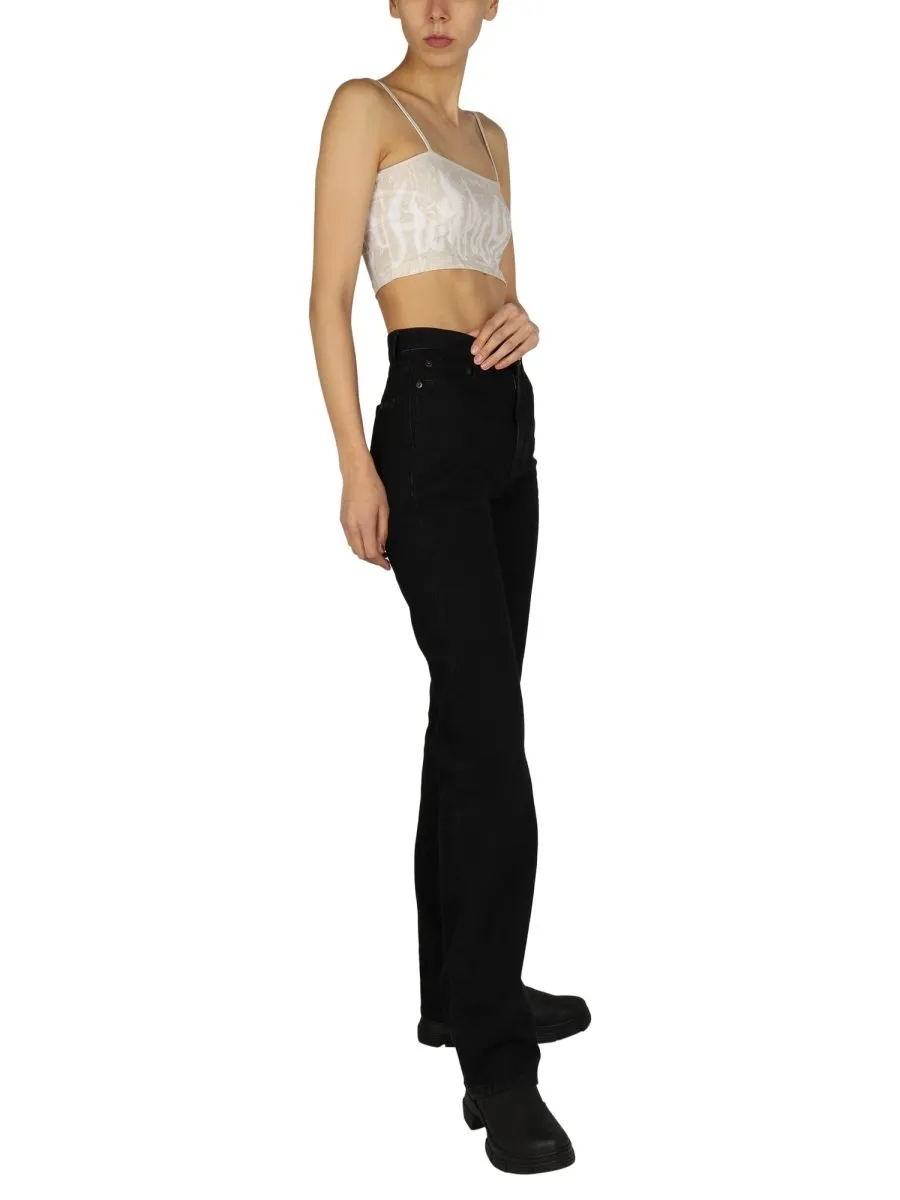 Cropped Top With Flame Print