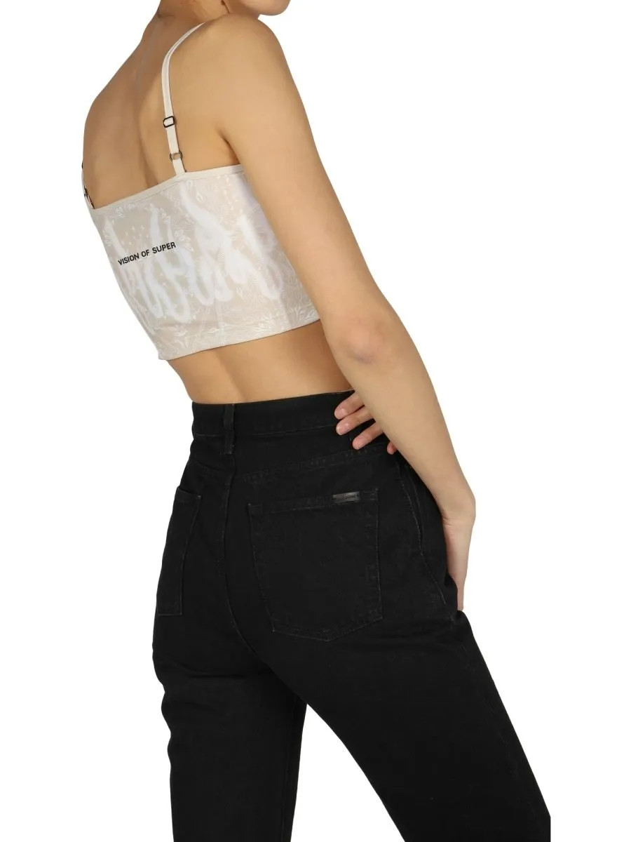 Cropped Top With Flame Print