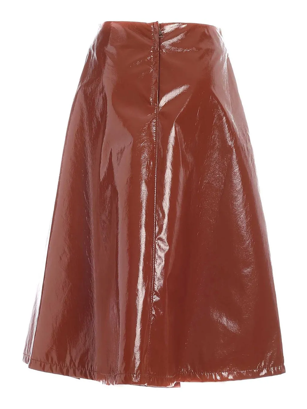 Patent Leather Midi Skirt