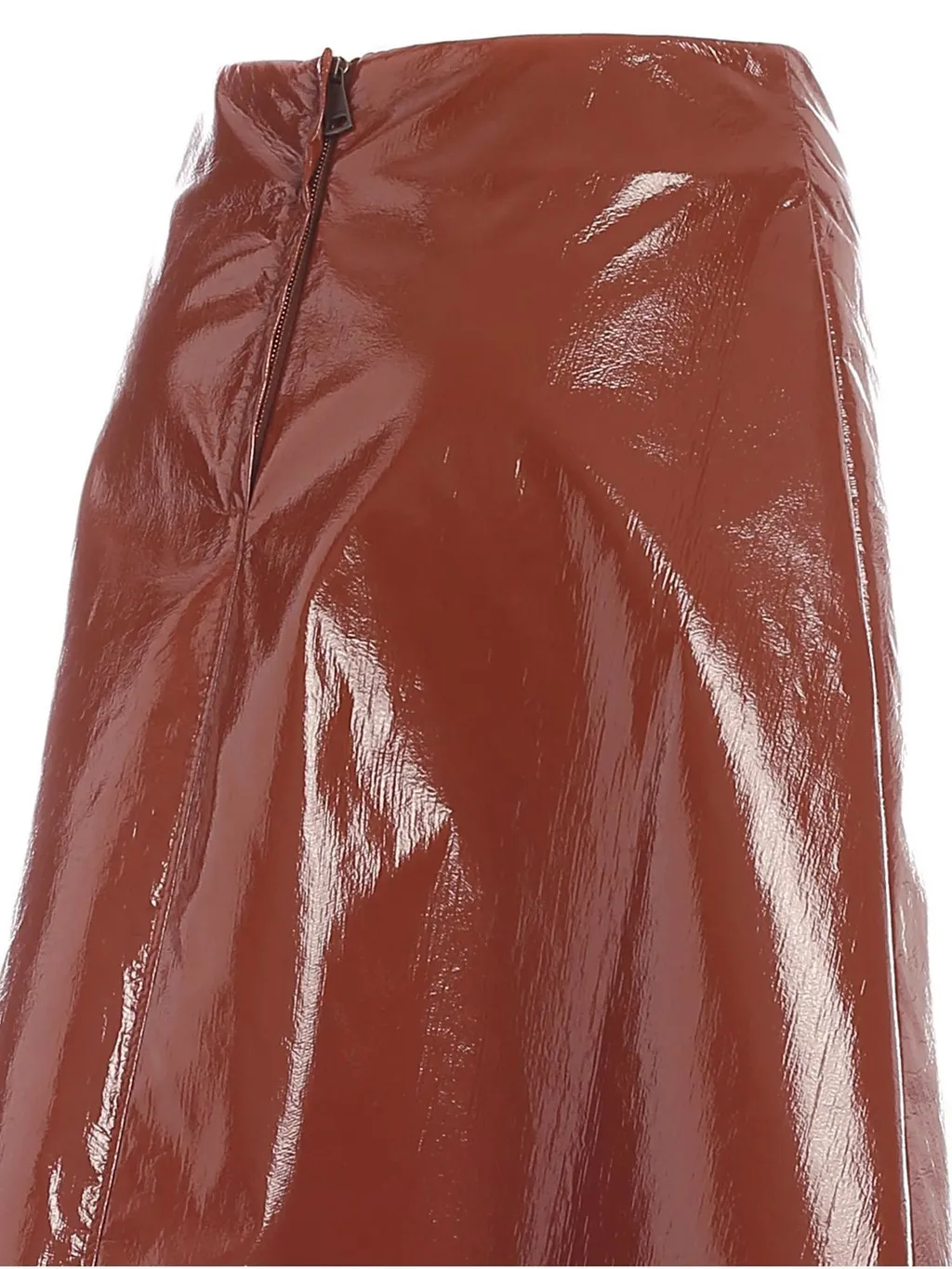 Patent Leather Midi Skirt