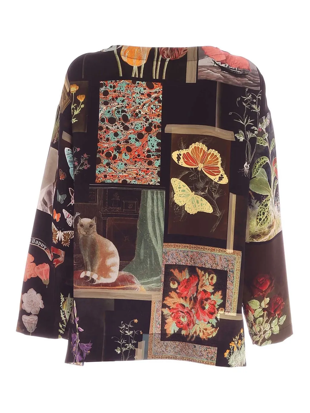 Patchwork Print Long Sleeve Top