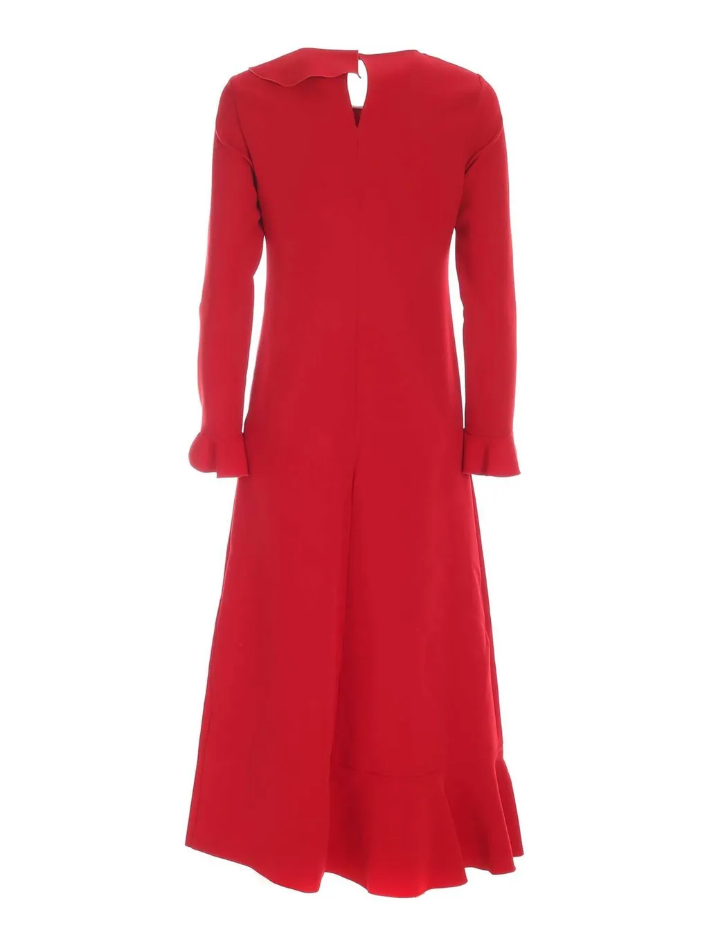 Ruffled Crepe Maxi Dress