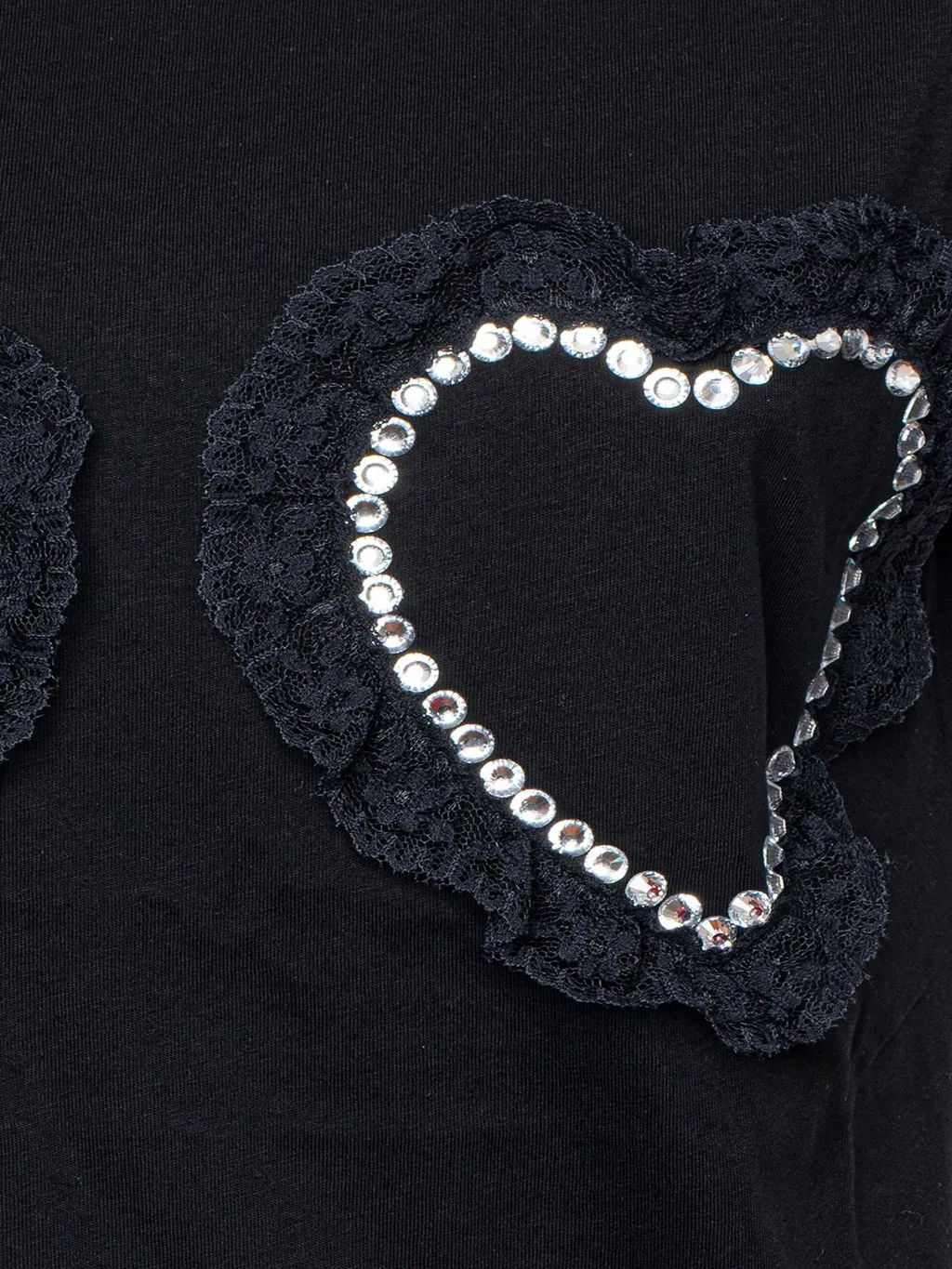 T-Shirt With Heart Appliques