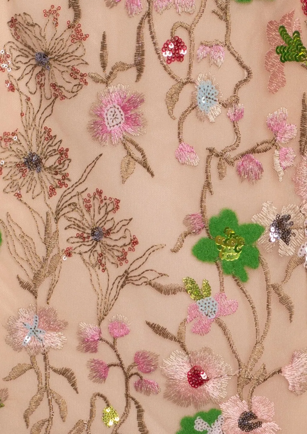 Embroidered Floral Pencil Skirt