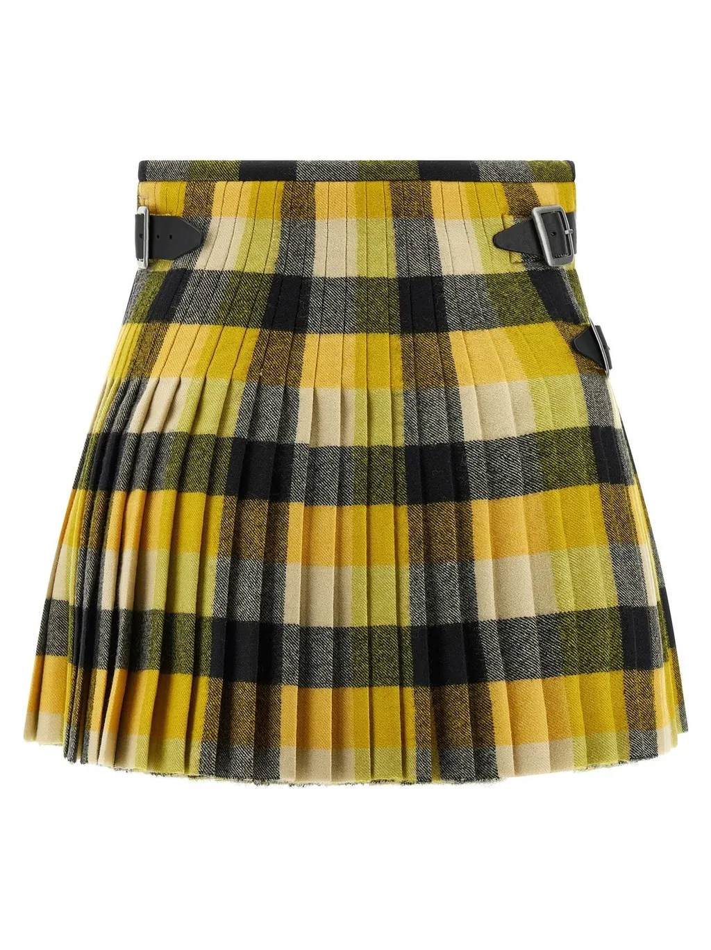 Pleated Plaid Mini Skirt