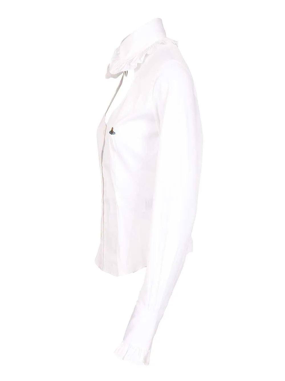 Shirt With Ruffled Collar