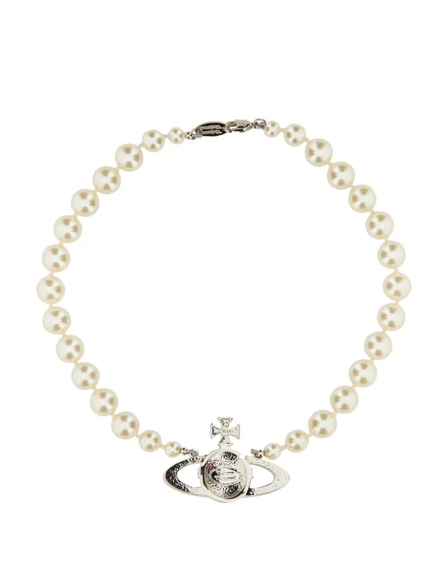 Pearl Necklace With Orb Pendant