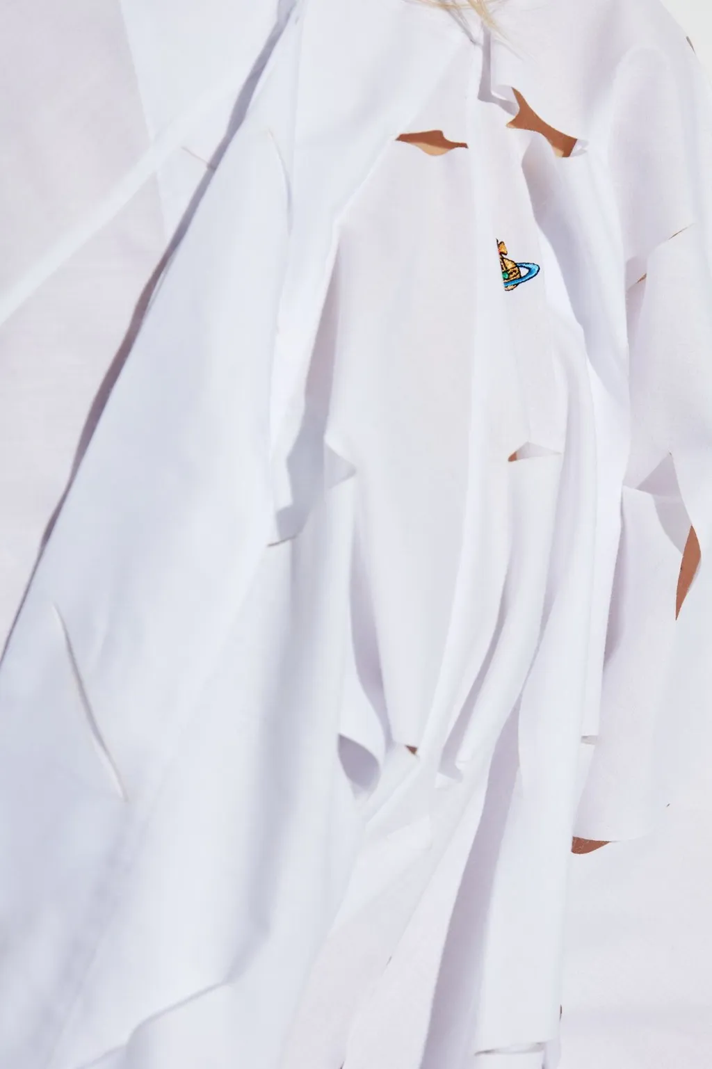Asymmetric Cutout Turtleneck Shirt