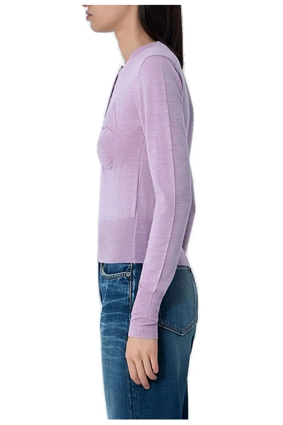 Long Sleeve Button-Up Knit Top