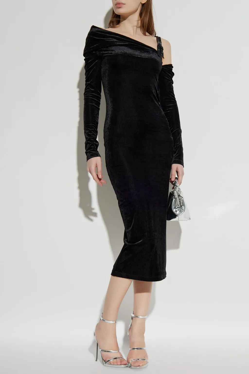 One-Shoulder Velvet Dress