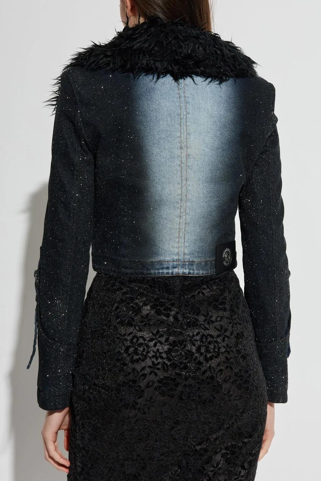 Denim Jacket With Faux Fur Collar