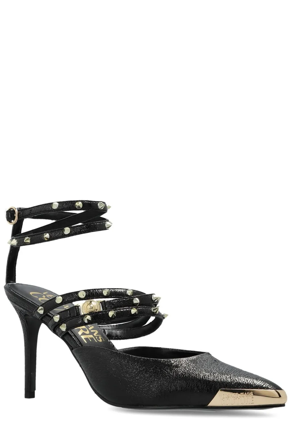 Stiletto Heels With Studs And Ankle Strap