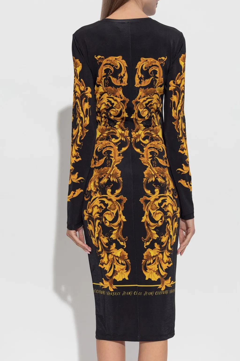 Baroque Print Midi Dress