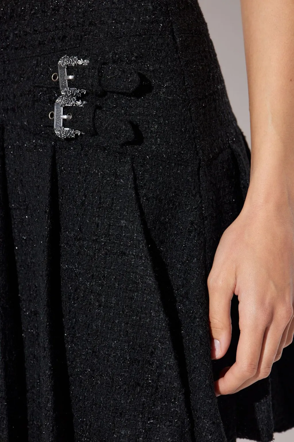 Textured Mini Skirt With Cut-Out Detail