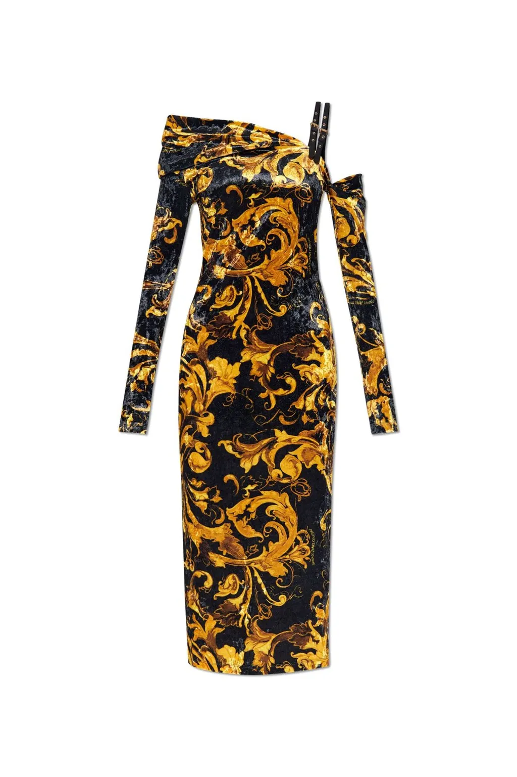 Velvet Dress With Barocco Print