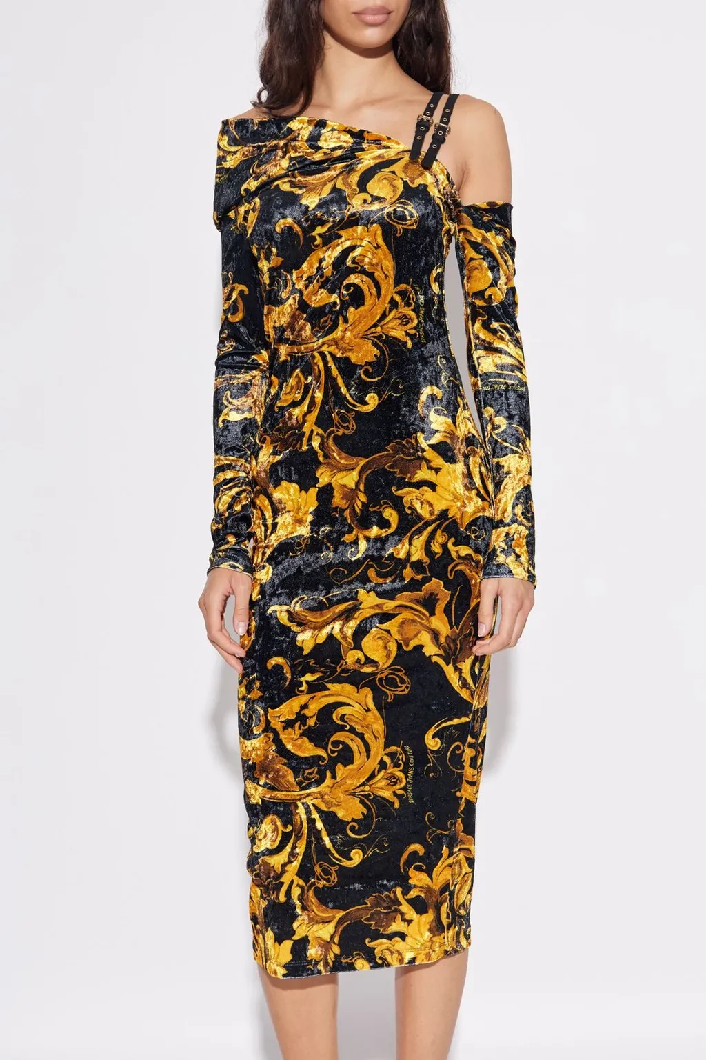Velvet Dress With Barocco Print