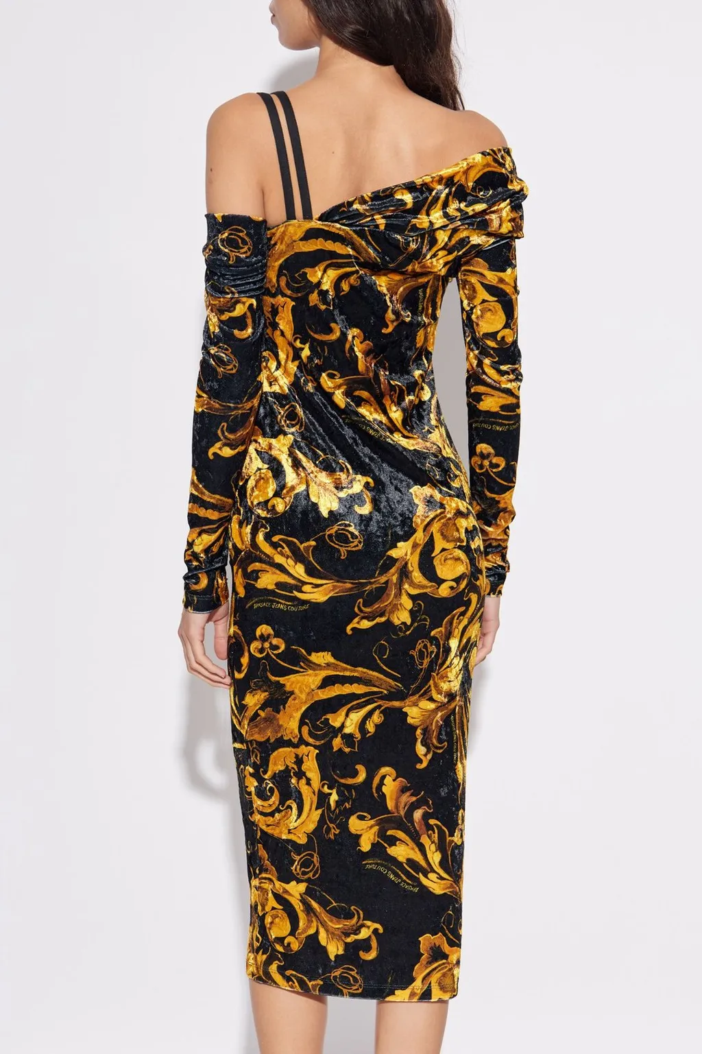 Velvet Dress With Barocco Print