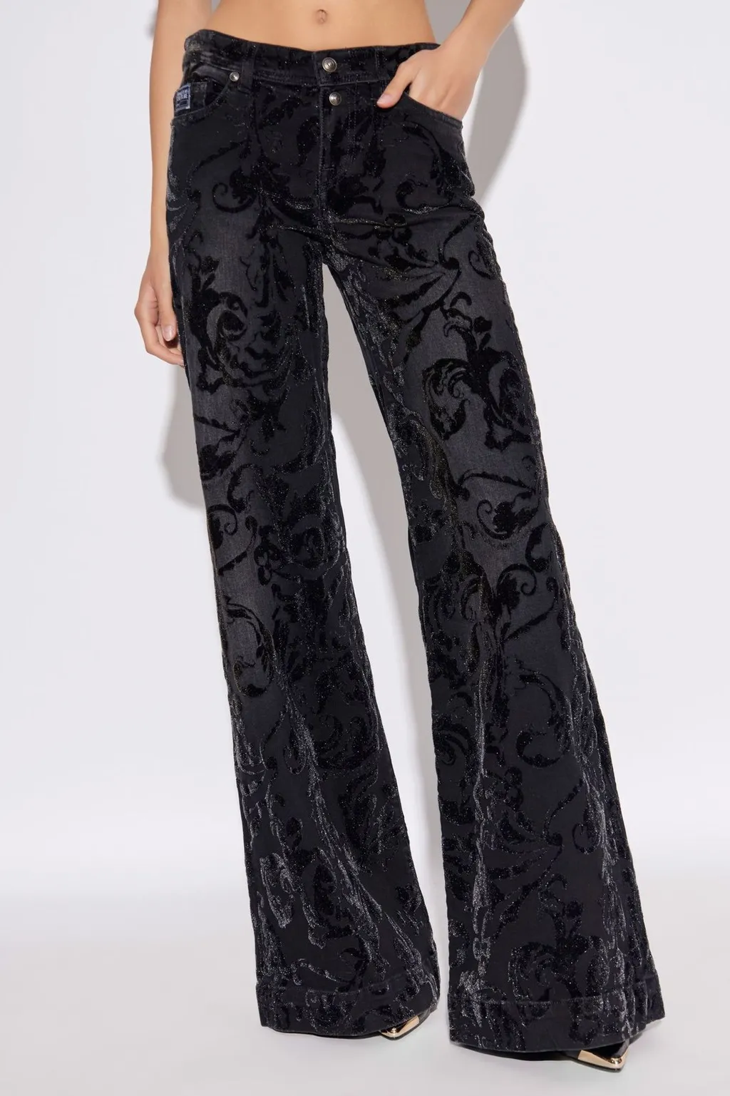 Velvet Wide-Leg Trousers