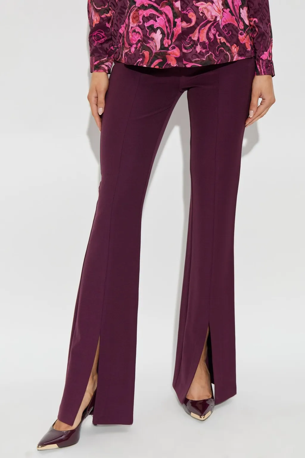 High-Waisted Flared Trousers