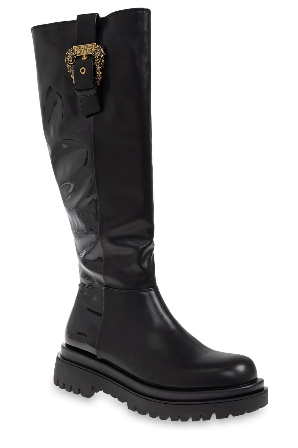 Knee-High Boots With Buckle Detail
