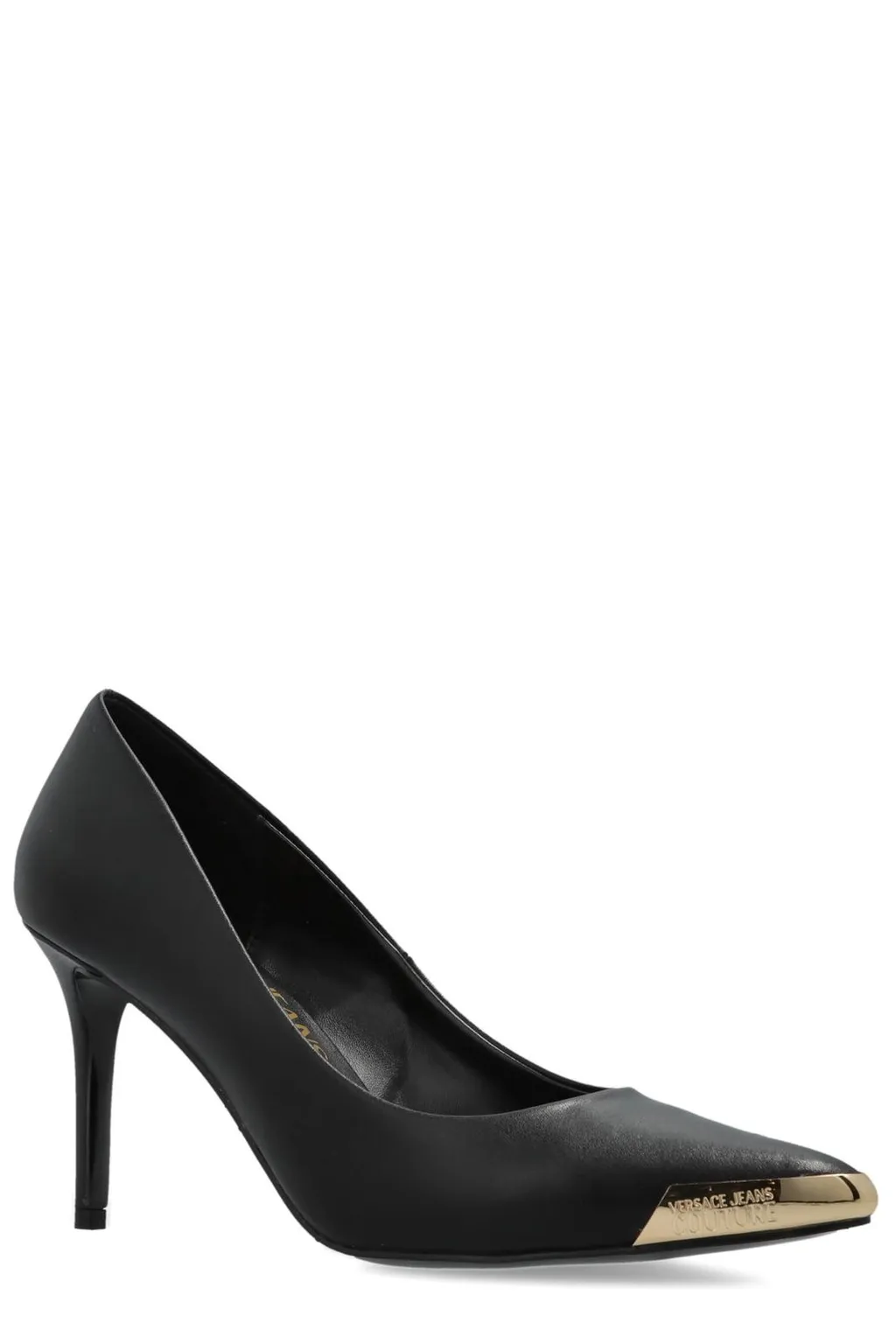 Pointed-Toe Pumps With Metal Detail