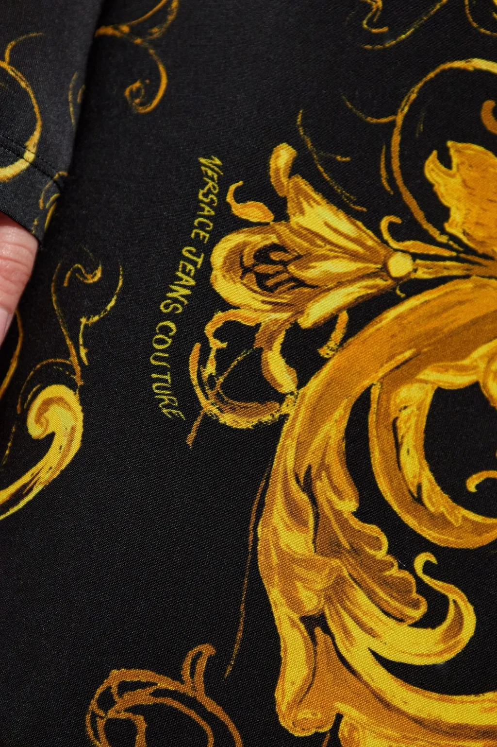Baroque Print Long Sleeve Dress