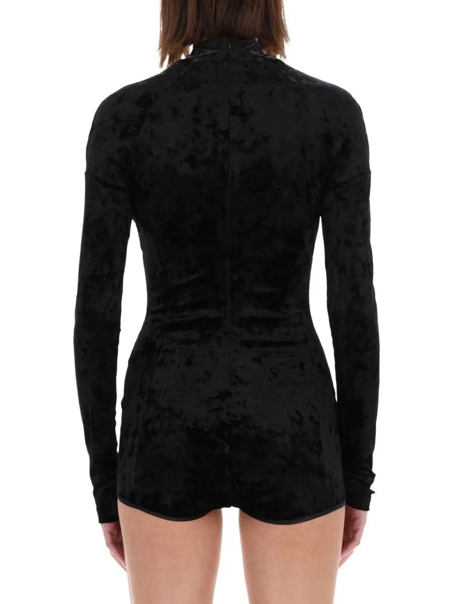 Velvet Cutout Long Sleeve Bodysuit