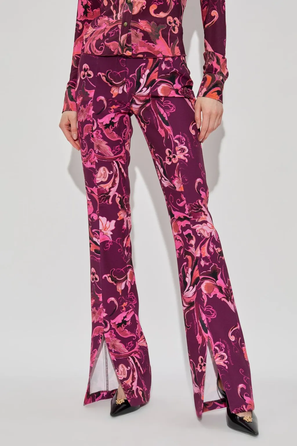 High-Waisted Flared Trousers
