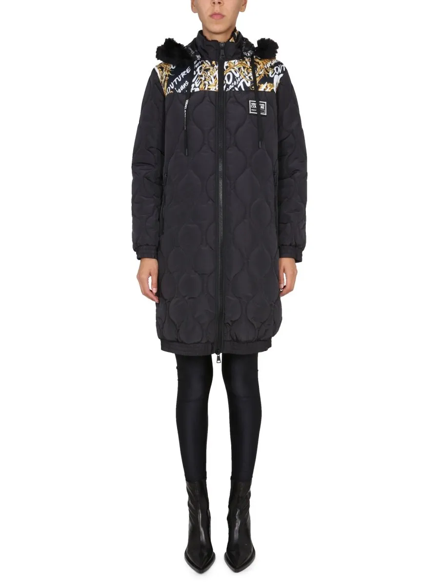 Quilted Coat With Baroque Print