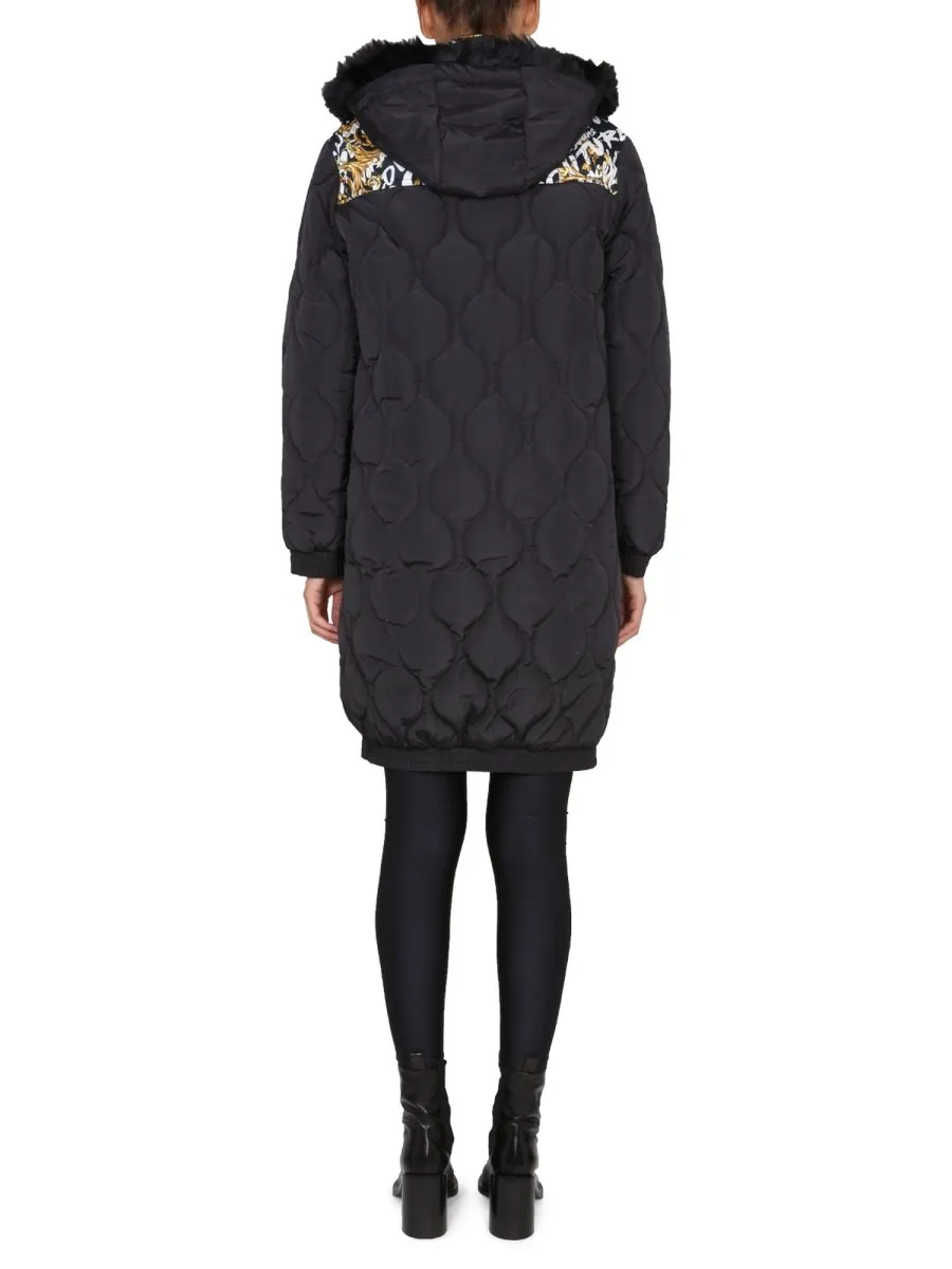 Quilted Coat With Baroque Print