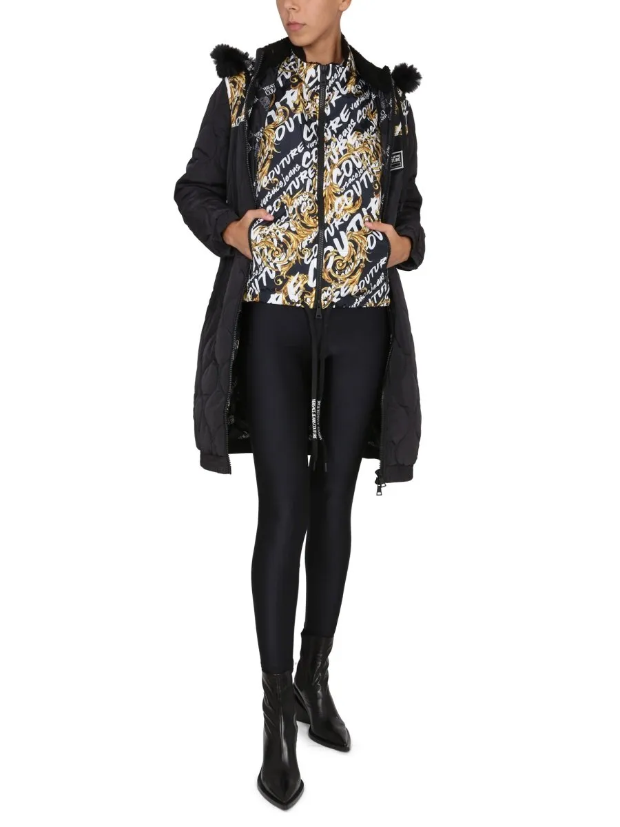 Quilted Coat With Baroque Print