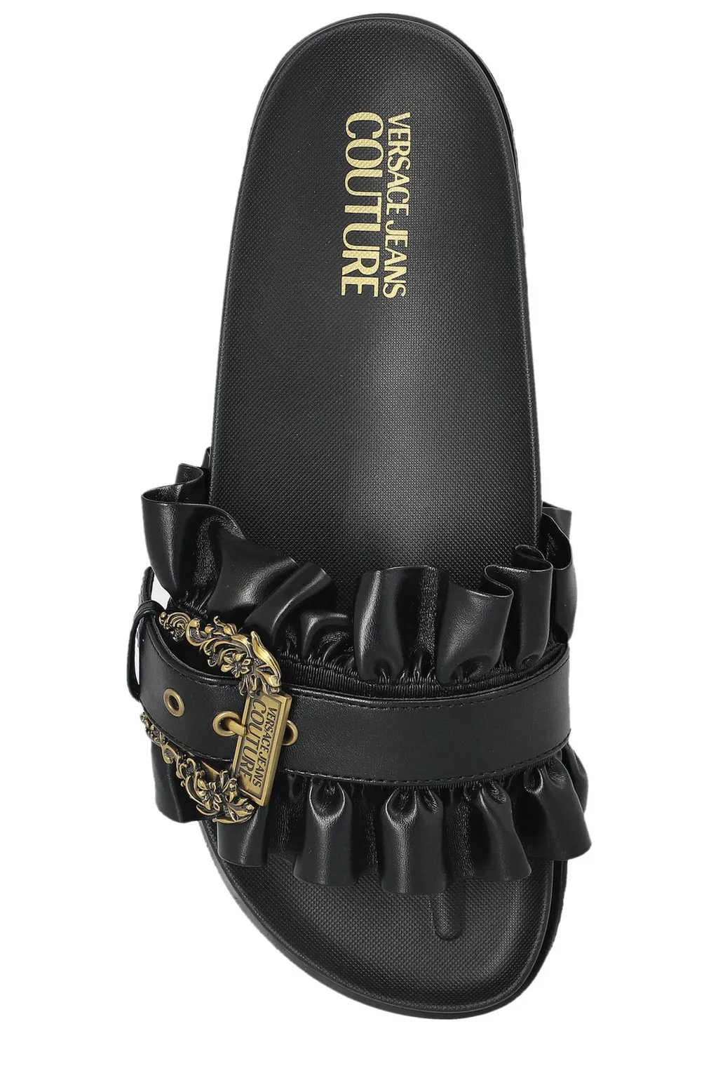 Platform Slides With Ruffles And Buckle