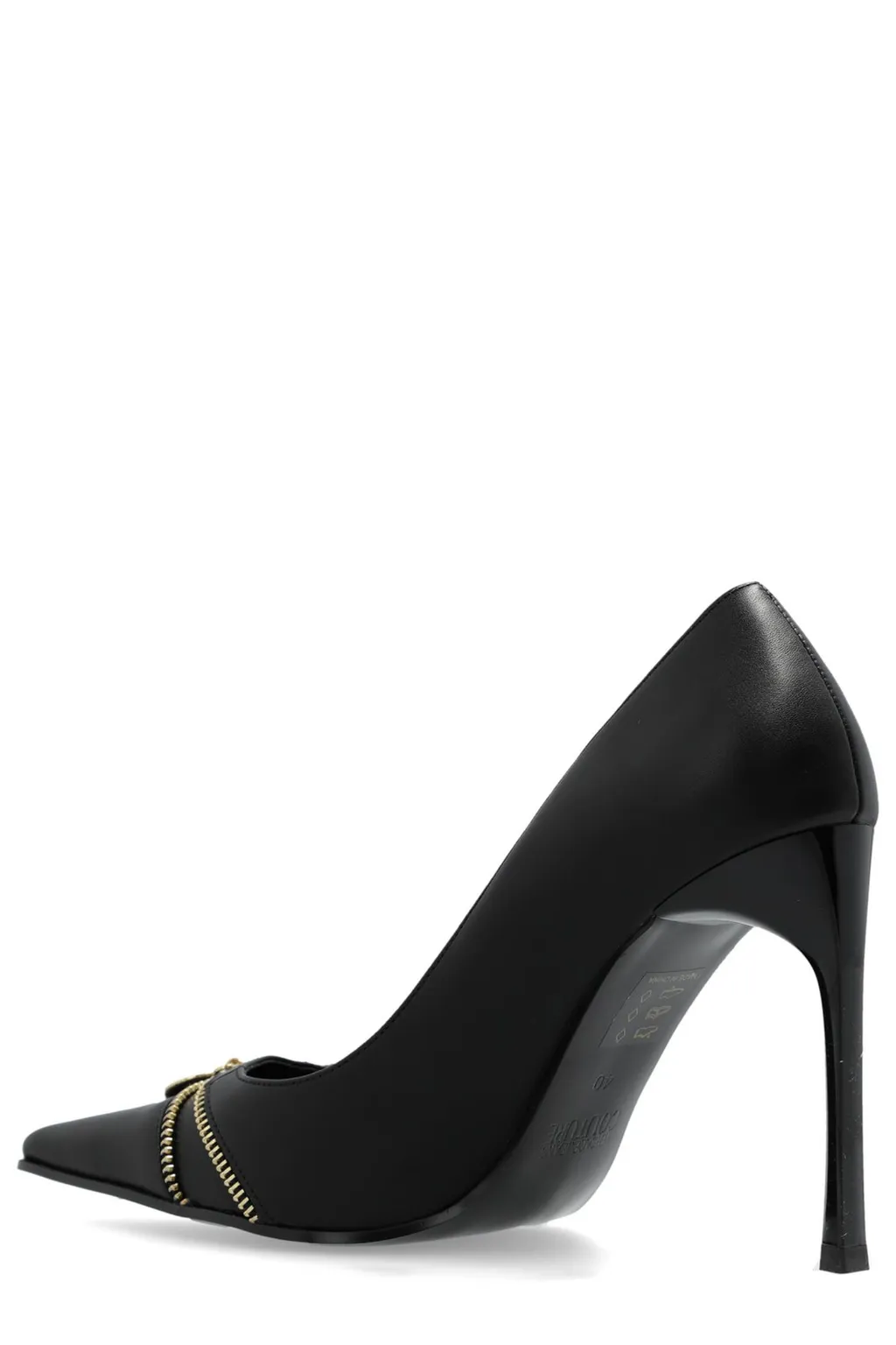 Pointed Toe Stiletto Pumps With Zipper Detail