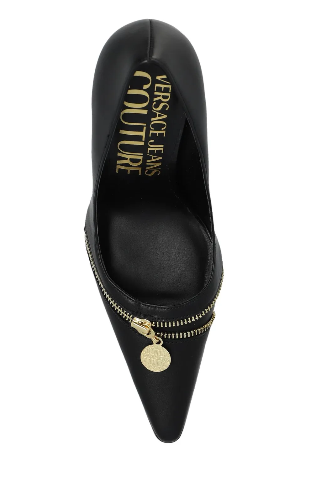 Pointed Toe Stiletto Pumps With Zipper Detail