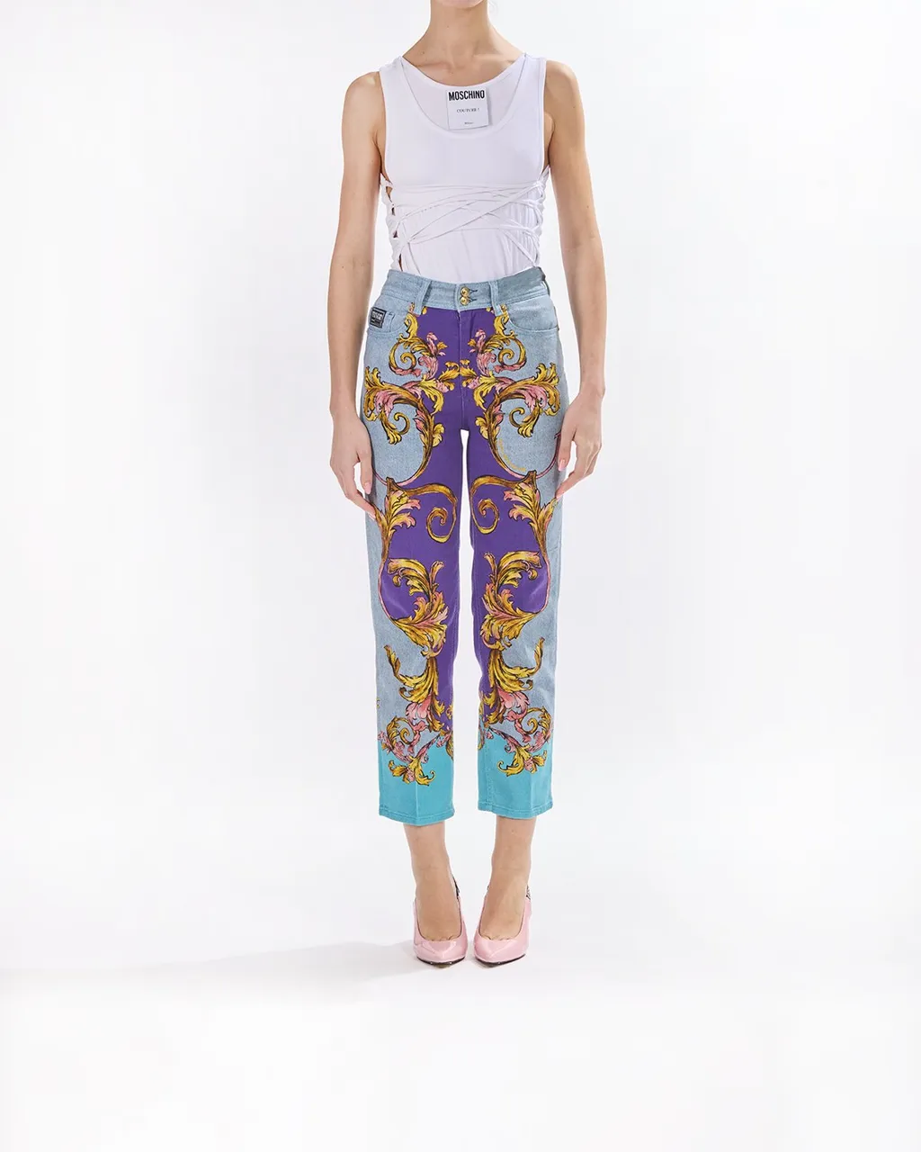 Baroque Print Jeans