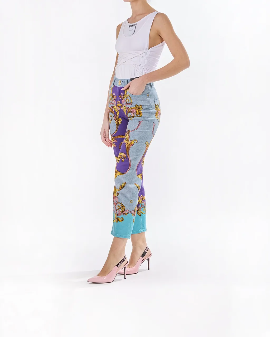 Baroque Print Jeans
