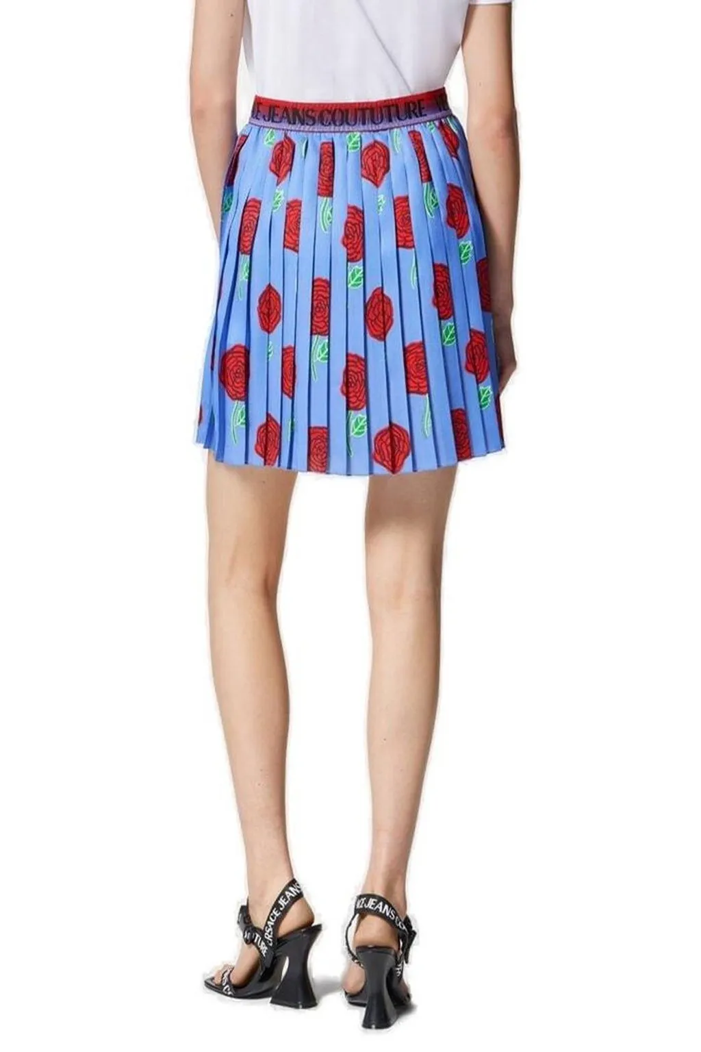 Pleated Skirt With Rose Print