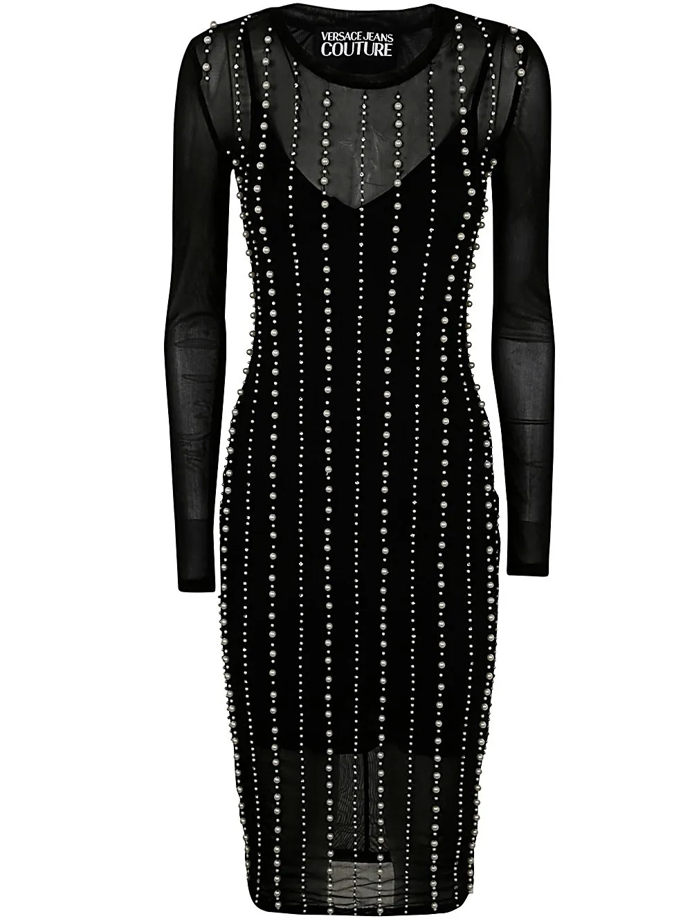 Sheer Beaded Midi Dress