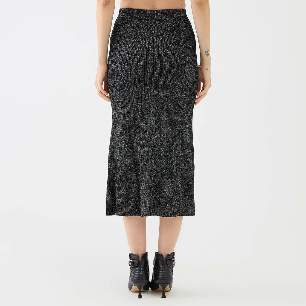 Ribbed Knit Midi Skirt
