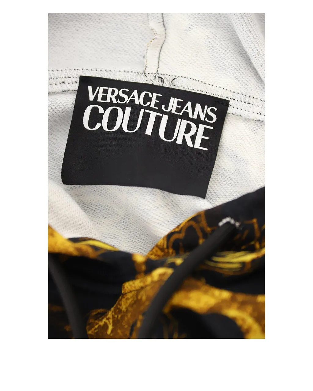 Cropped Hoodie With Baroque Print And Corset Detail