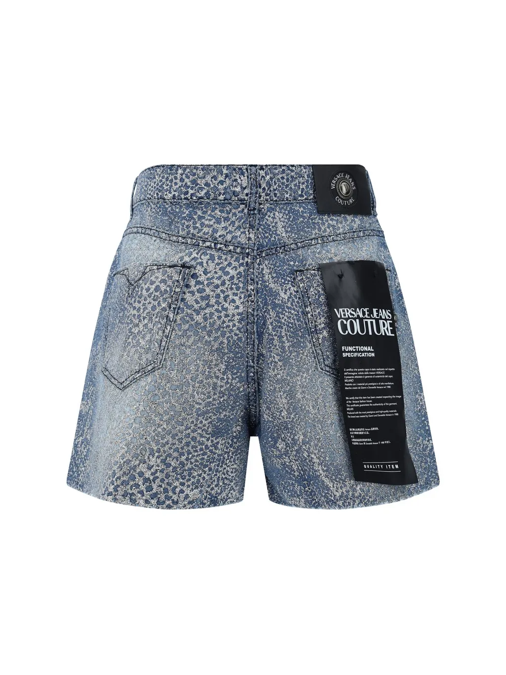 Denim Shorts With All-Over Print