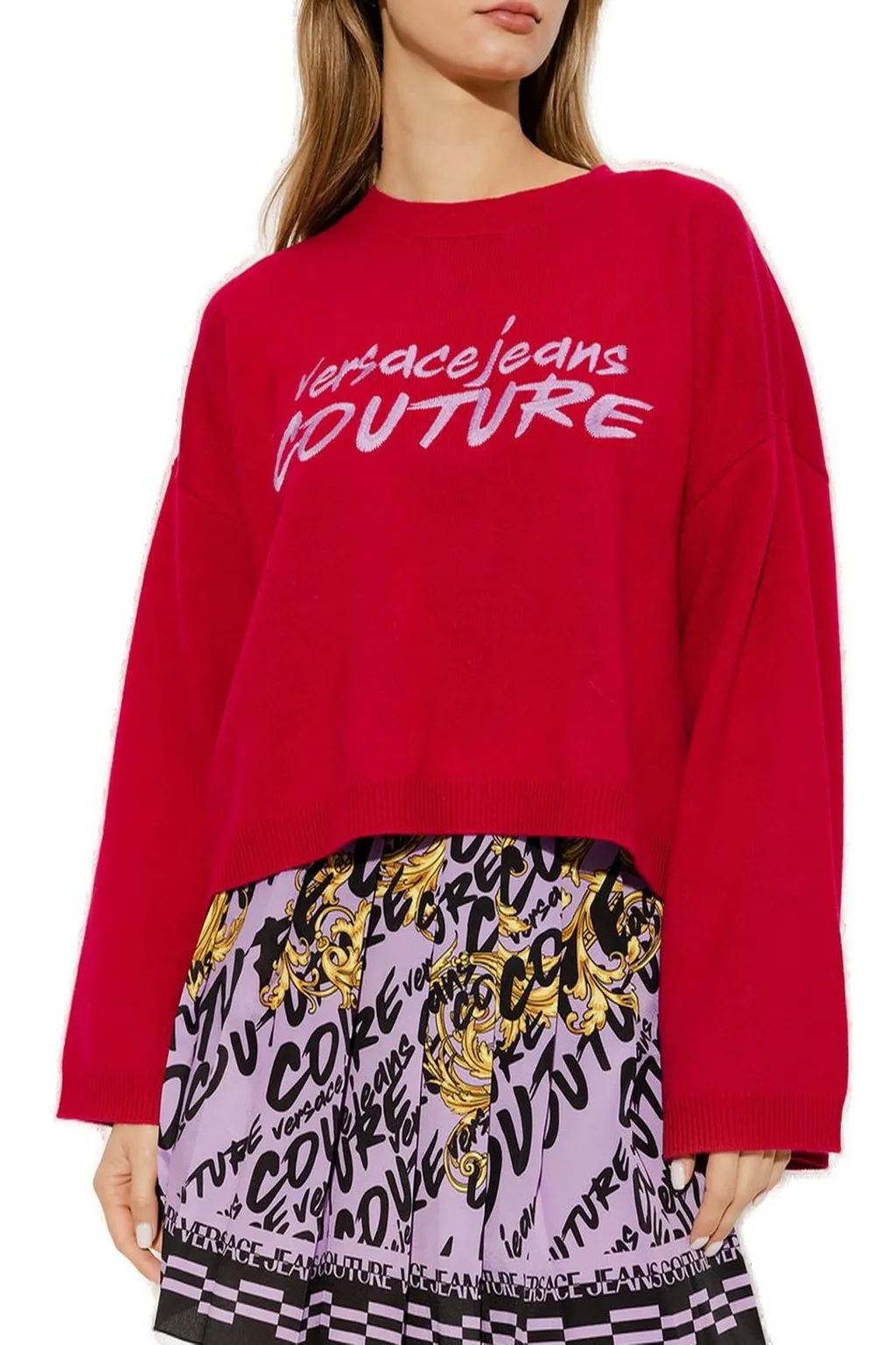 Cropped Sweater With Logo