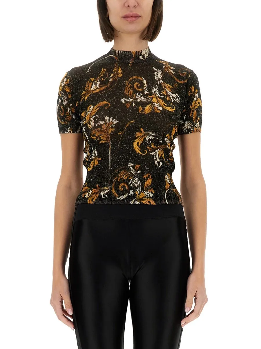 Short Sleeve Mock Neck Top