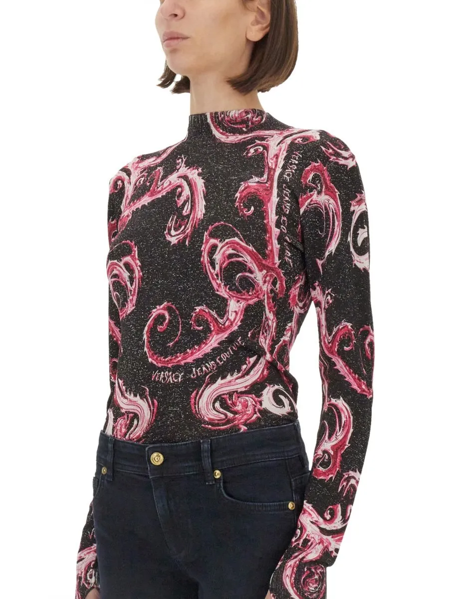 Baroque Print Long-Sleeve Top