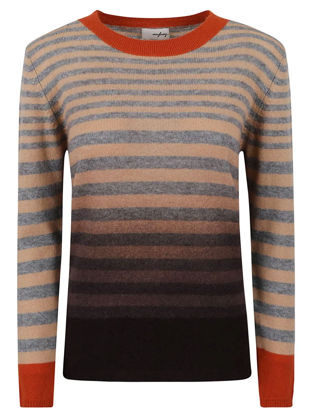 Striped Ombre Crewneck Sweater