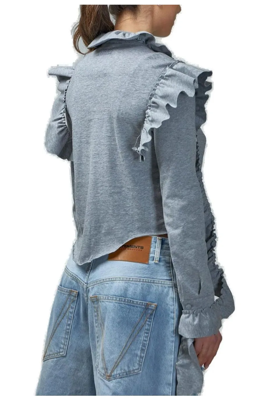 Ruffled Cotton Poplin Shirt