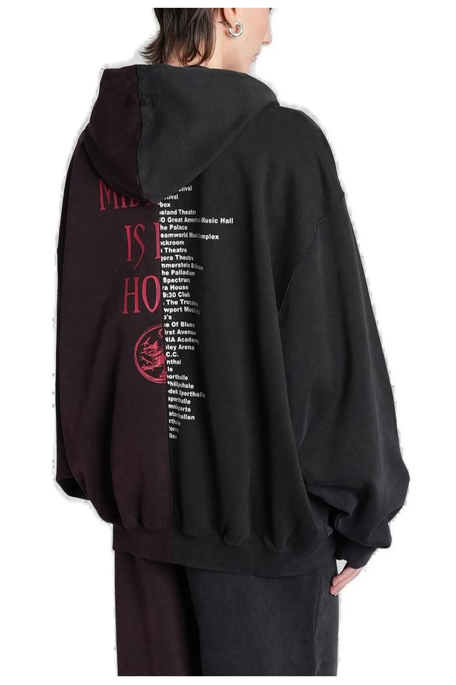 Oversized Graphic Zip-Up Hoodie