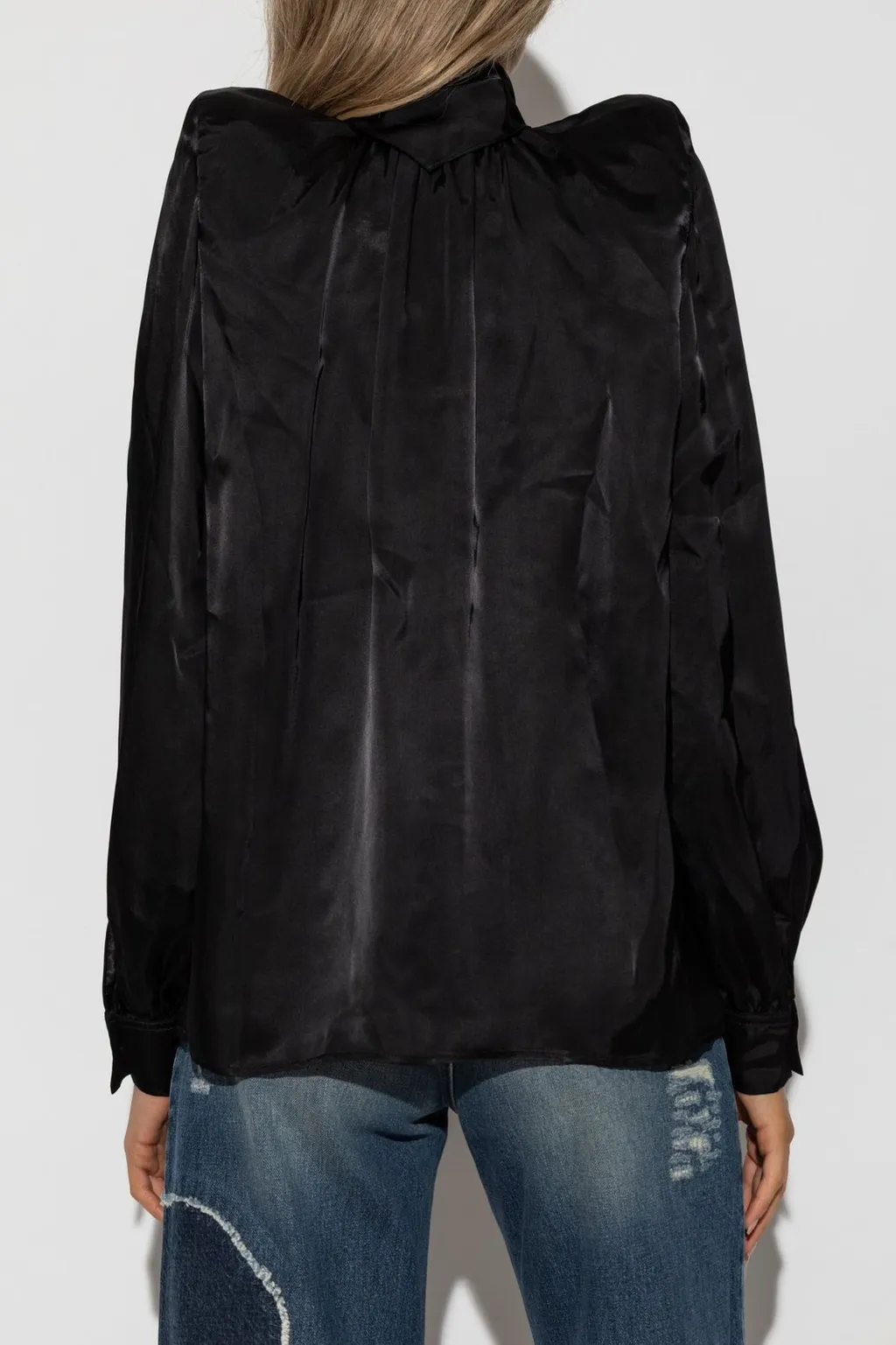 Satin Blouse With Bow